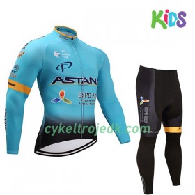 Cykeltøj Langærmet + Cykelbuks Lang Børn 2017 Astana Pro Team N001